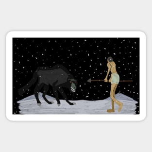 300 (young leonidas vs the wolf) (painted) Sticker